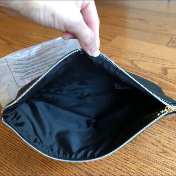 ESTEE LAUDER Fold over Clutch with Gold Zipper Black NWT - Picture 3 of 5